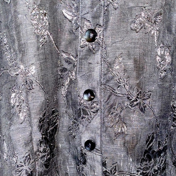 Coldwater Creek Button Down Floral Lightweight Top - Picture 2 of 6